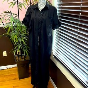 Like New Jones New York Sport, Long Buttoned Up Shirt, Black 14W